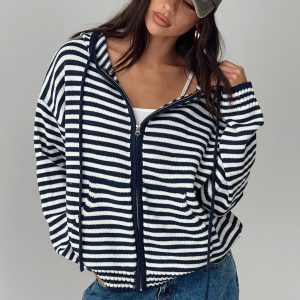 Navy Zip Knit Jacket