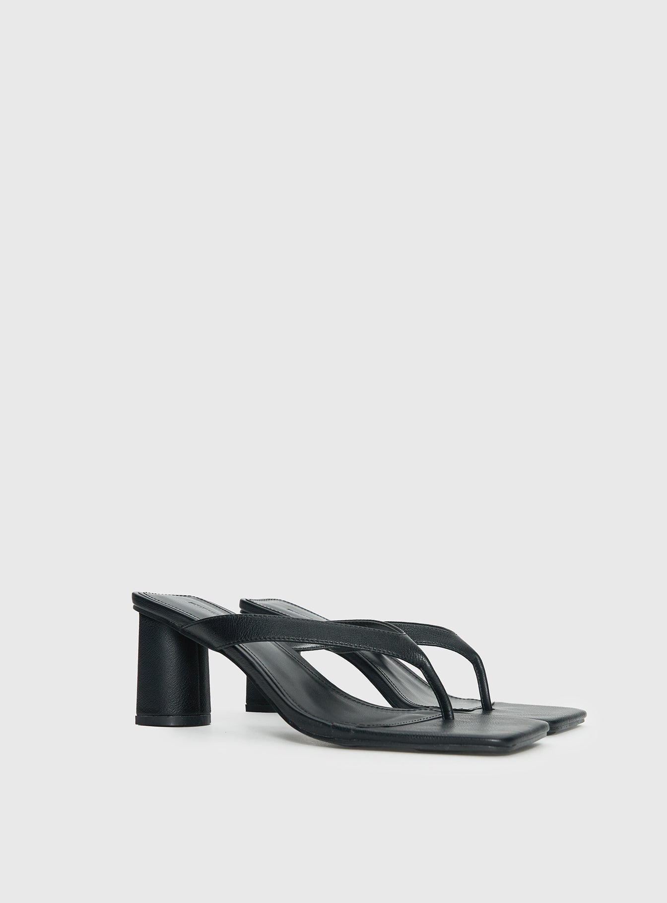 Black Minimal Strap Heels